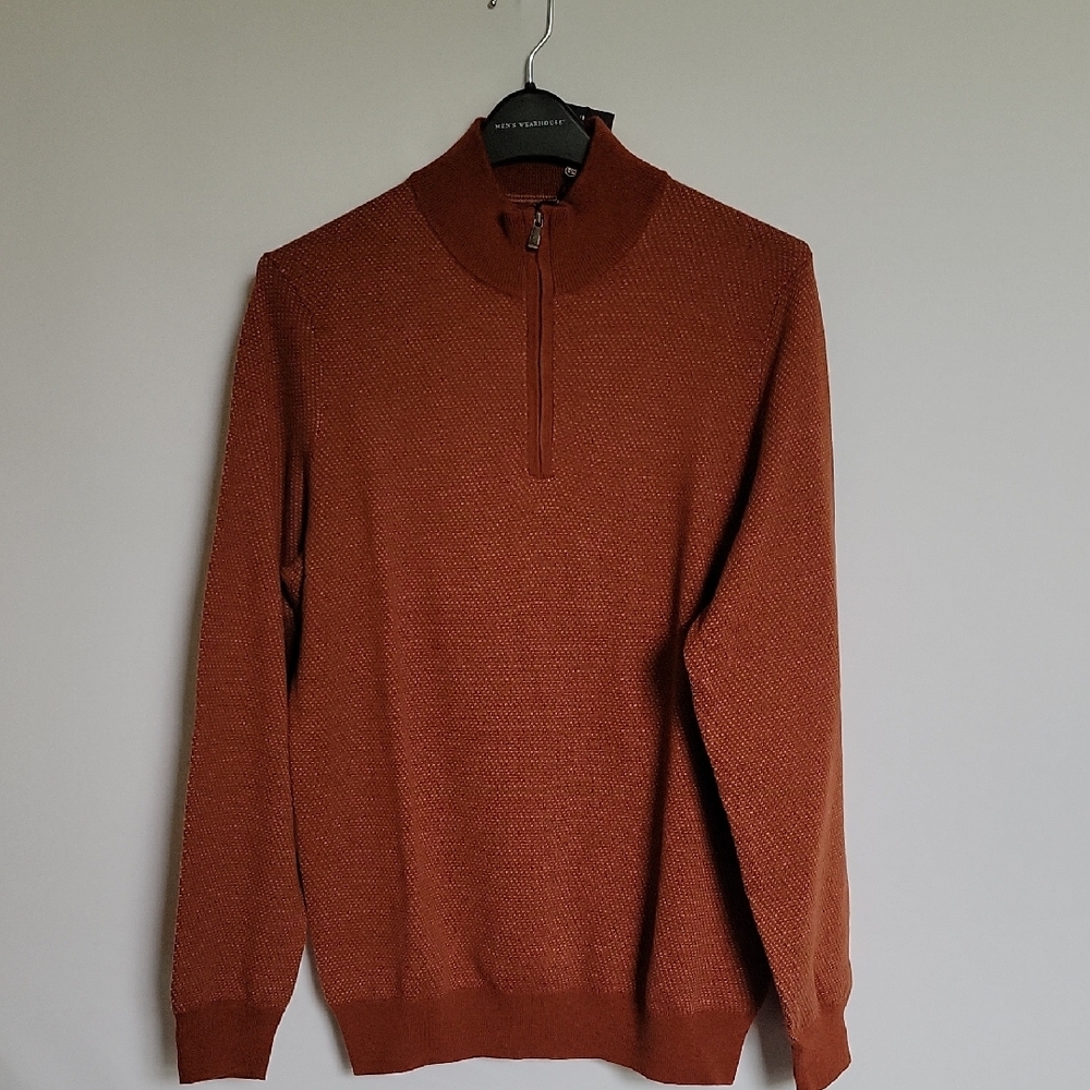 Jos. A. Bank Rust Quarter Zip Sweater